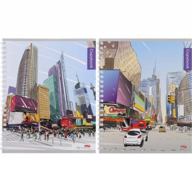 Тетрадь А5 48л./кл., гребень  "ПЛОЩАДИ МЕГАПОЛИСОВ" в асс., Prof-Press, РФ