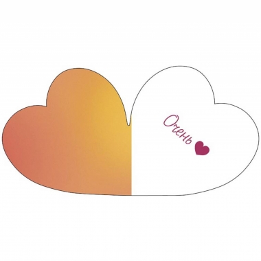 Мини-открытка двойная 6х6см., "Пара" (код 110В), Арт&Дизайн, РФ