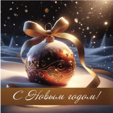 Мини-открытка одинарн., 7х7см. "С Новым Годом!", "Стильная Открытка", РБ