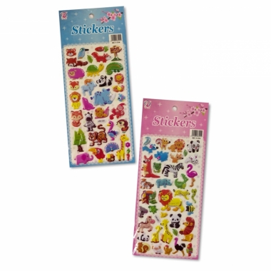 Наклейка дутик 10х23,5см. "Животные" в ассортименте, Китай