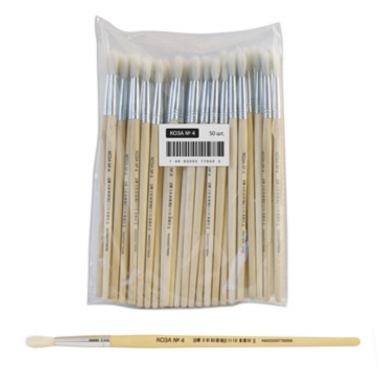 Кисть коза №4 кругл., живописн. круглая, РФ