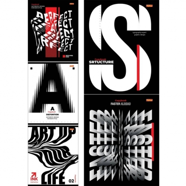 Тетрадь А5, 48л/кл. (серая бумага), "АБСТРАКТНЫЕ БУКВЫ", "Remix", РФ