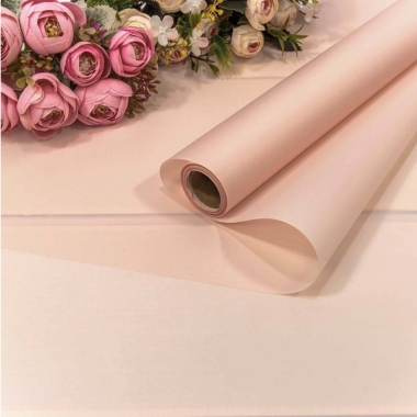 Плёнка 0,58х10м., матовая однотонная 50мкм., Персиковый, OMG gift, Китай