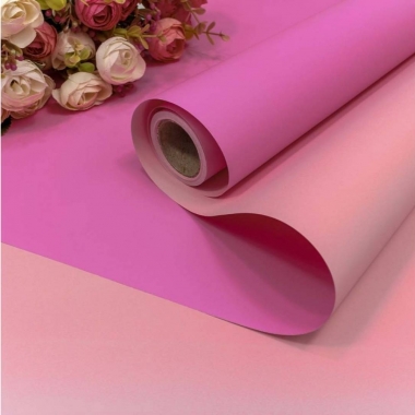 Плёнка 0,58*10м матовая двухст. 60мкм Ярко-розовый/Персиковый, OMG gift, Китай