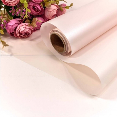 Плёнка 0,58*10м с жемчужным отливом 50мкм Пудровый,  OMG gift, Китай