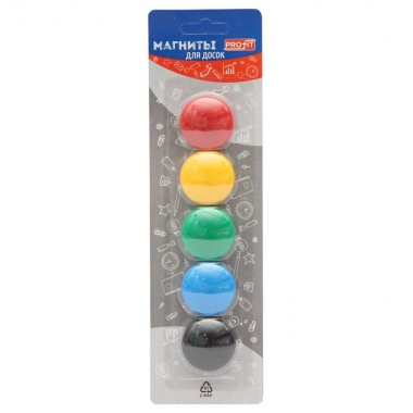 Набор магнитов для досок d=30 (5 шт) Profit, РФ