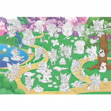 Раскраска-плакат "Феи" (А4 в сложенном виде), РФ