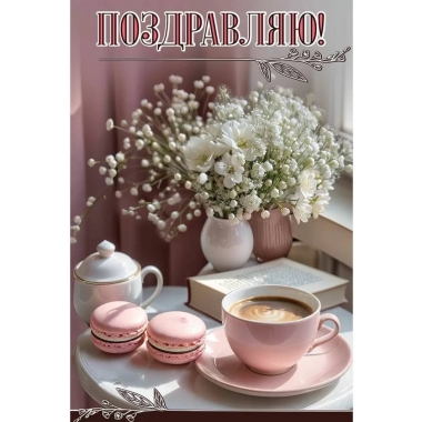 Открытка А5 "Поздравляю!" (410), АО "Праздник", РФ