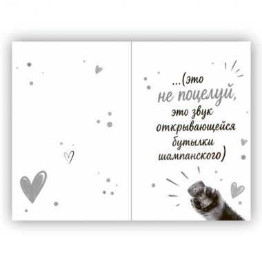 Открытка двойная 10х15см. "Чмок-Чмок", "Стильная открытка", РБ