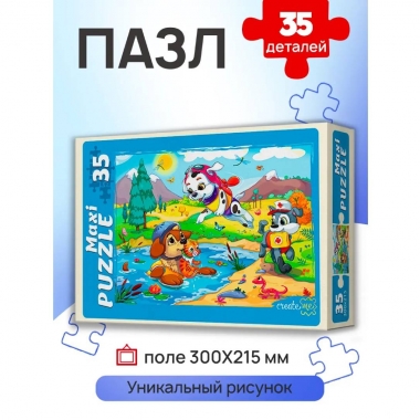 МАКСИ-ПАЗЛЫ 35 элементов. "ЩЕНКИ СПАСАТЕЛИ", ООО "Рыжий Кот", РФ