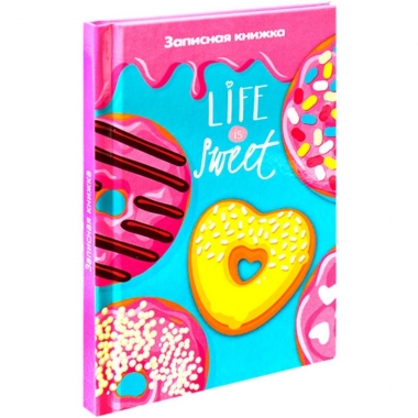 Записная книжка А6 64л., клетка, "ДИЗАЙН С ПОНЧИКАМИ", "Prof-Press", РФ