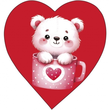 Мини-открытка двойная 6х6см., "Мишка" (код 110В), Арт&Дизайн, РФ