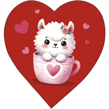 Мини-открытка двойная 6х6см., "Овечка" (код 110В), Арт&Дизайн, РФ