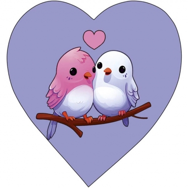 Мини-открытка двойная 6х6см., "Птички" (код 110В), Арт&Дизайн, РФ