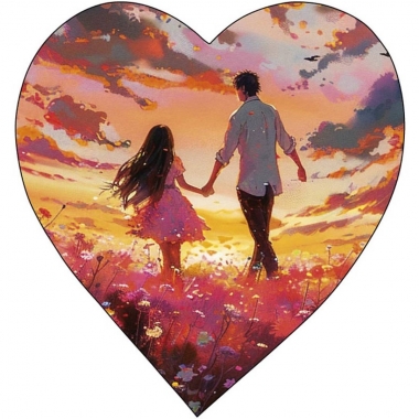 Мини-открытка двойная 6х6см., "Пара" (код 110В), Арт&Дизайн, РФ