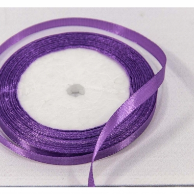 Лента атласная (сатин) 0,6 см. / 25 ярдов., Фиолетовы, OMG gift, Китай