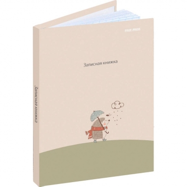 Записная книжка А6 48л., клетка, "ЁЖИК С ЗОНТИКОМ", "Prof-Press", РФ