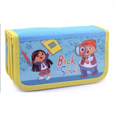 Пенал 3-секц, большой. "НАЗАД В ШКОЛУ - 7" 190х105 мм., ламинир.картон, Profit. РФ