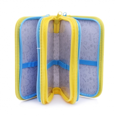 Пенал 3-секц, большой. "НАЗАД В ШКОЛУ - 7" 190х105 мм., ламинир.картон, Profit. РФ