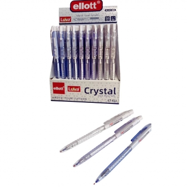 Ручка шариковая автомат. "Crystal", синяя/0,7мм., "ELLOT", Китай