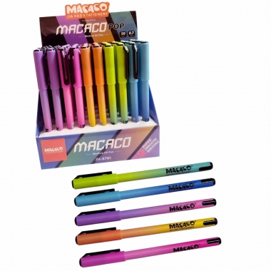 Ручка шариковая, синяя,  0,7мм. "MACACO. POP", Китай