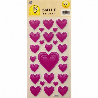 Наклейка дутик 10х22см. "Сердца", Китай