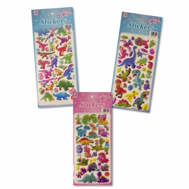 Наклейка дутик 10х23,5см. "Динозавры" в ассортименте, Китай