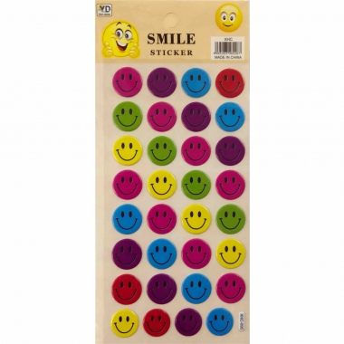 Наклейка дутик 10х22см. "Смайлы", Китай