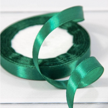 Лента атласная (сатин) 1,2 см. / 25 ярдов (+/-10%), Тёмно-бирюзовый, OMG gift, Китай