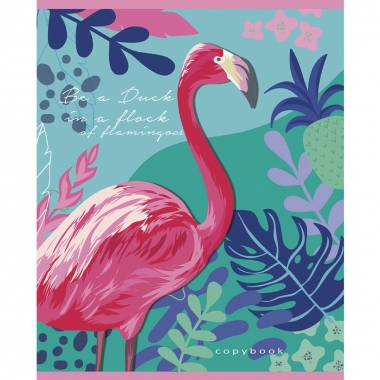 Тетрадь 96л А5 клетка (серая бумага) ФЛАМИНГО-3 ,Remix, РФ