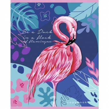 Тетрадь 96л А5 клетка (серая бумага) ФЛАМИНГО-3 ,Remix, РФ