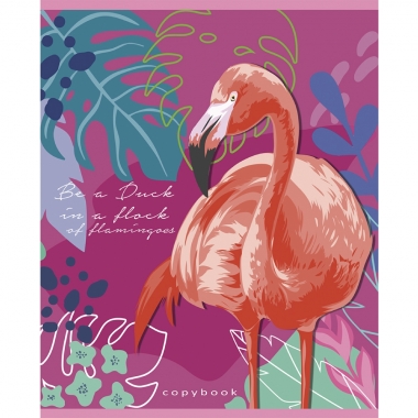 Тетрадь 96л А5 клетка (серая бумага) ФЛАМИНГО-3 ,Remix, РФ