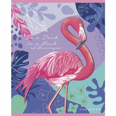 Тетрадь 96л А5 клетка (серая бумага) ФЛАМИНГО-3 ,Remix, РФ