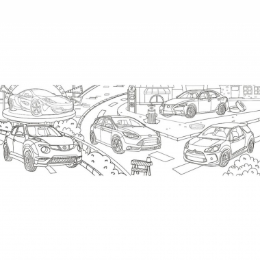 Раскраска-Раскладушка (метровая) А4, "Авто",  РФ