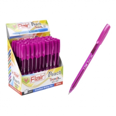 Ручка шарик. "Flair PEACH TRENDZ", пластик, 1,0 мм,розовая, Индия