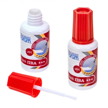 Клей ПВА 20 г, с кисточкой, "Forum", РФ