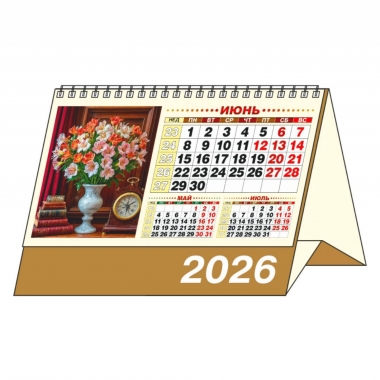Календарь-домик  перекидной А5. "Цветочные фантазии", "ЭлитарСтайл", РФ