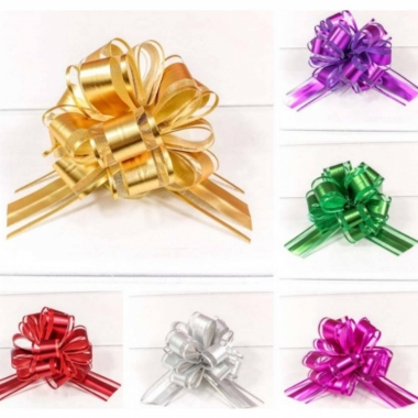 Бант-шар 3,0 см "Ажурный" с органзой ассорти, OMG gift, Китай