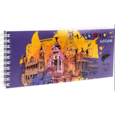 Скетчпад 32л., 20,5х9 см., НАРИСОВАННЫЙ МАДРИД, Prof-Press (FlyWay), РФ