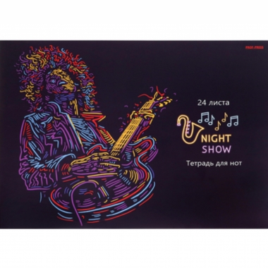 Тетрадь для нот А4 24л. альбомная В РИТМЕ БЛЮЗА (скрепка, цветная мелов.обл.), Prof-Press, РФ