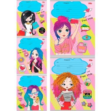 Тетрадь А5, 18л/кл. (белая бумага), СОВРЕМЕННЫЕ КРАСАВИЦЫ, Profit, РФ