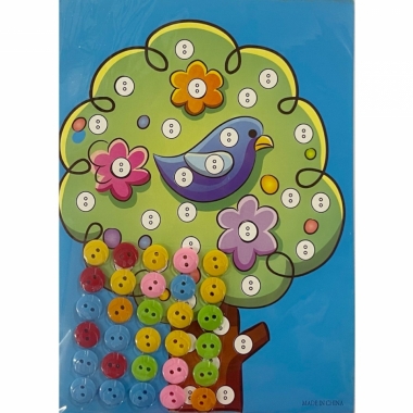 Мозаика из пуговиц мини 18х13 см. "ДЕРЕВО", Китай