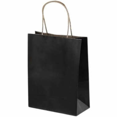 Пакет 22х27х11 см. бумажный однотонный "ЧЕРНЫЙ", Китай