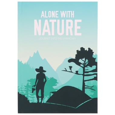 Записная книга А5, в линейку, крафт.блок "Alone with nature", MILAND, РФ