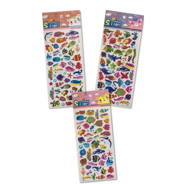 Наклейка дутик (д/украшения) 10х24см. РЫБКИ, Китай