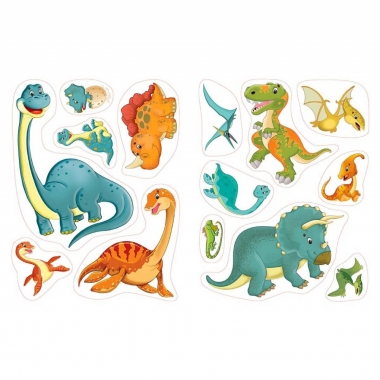 Многоразовые наклейки А4, ДИНОЗАВРЫ, Фламинго