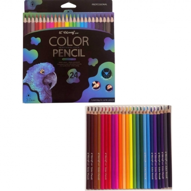 Карандаши цветные трехгр., 24цв. "Yalong Professional color" в асс. , Китай