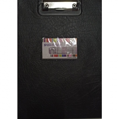 Планшет А4 с верхним зажимом и крышкой + карман д/визитки. ЧЕРНЫЙ, Китай