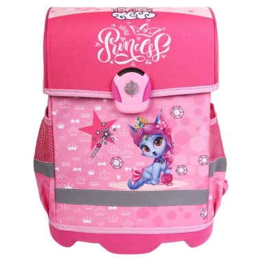 Ранец эргономичный КОШЕЧКА-ПРИНЦЕССА облегченные материалы, светоотр.эл., 36х28х21, Prof-Press