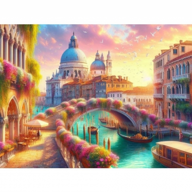 Алмаз. мозаика 30х40 см, с подр., с полн. заполн. (30 цв.) Цветочная Венеция, ООО "Рыжий Кот", РФ/пр-во: Китай
